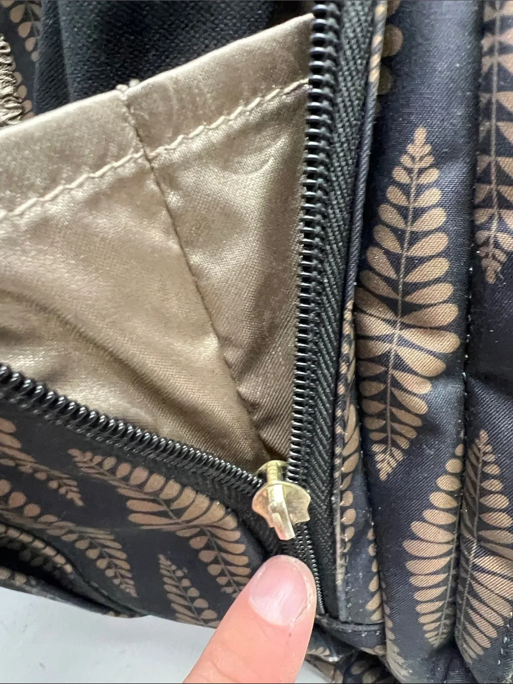 JuJuBe Patterned Diaper Backpack - Black & Gold Leaf Print